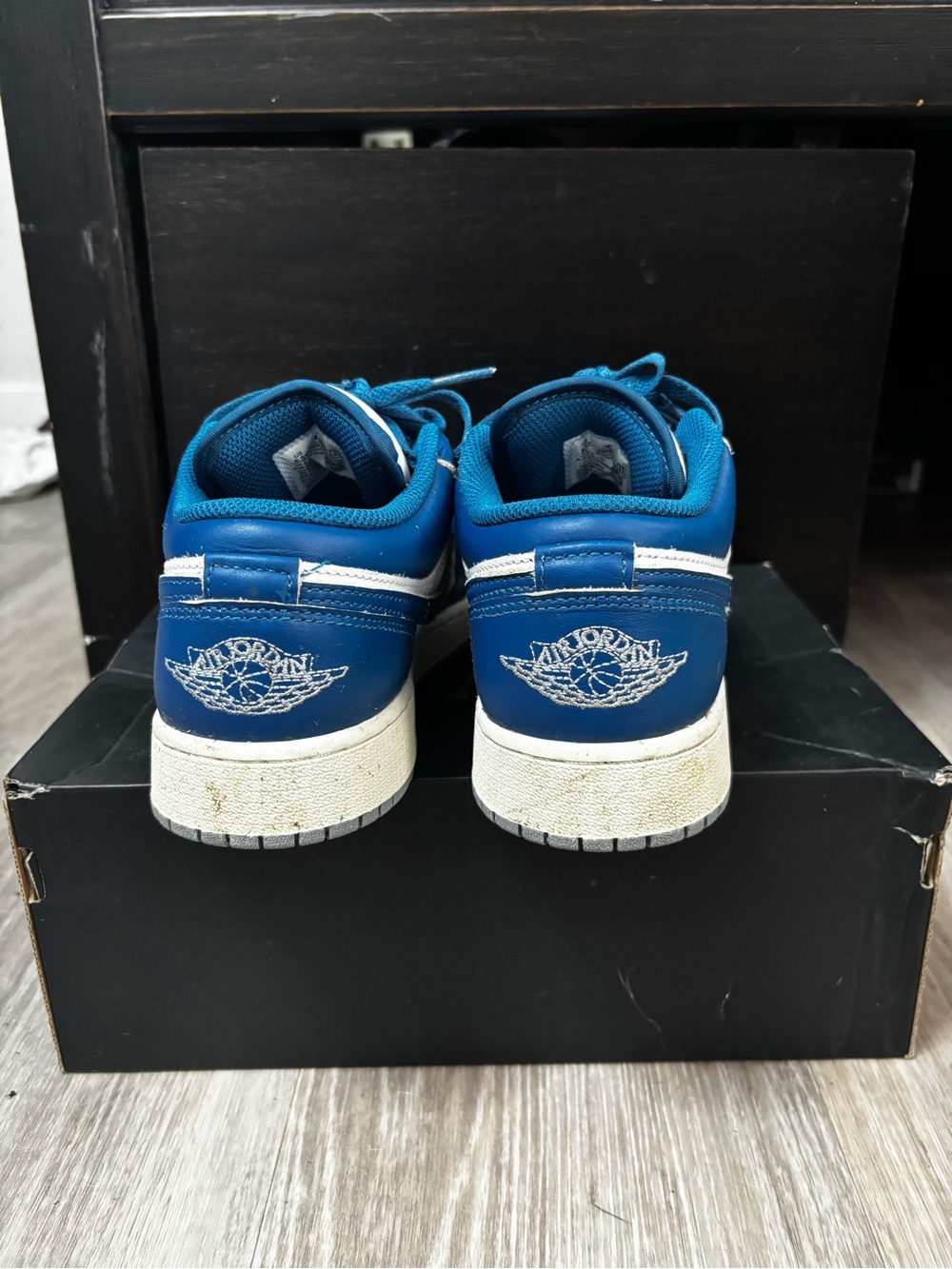 Jordan Kids Blue and White Low Top Sneakers